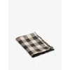 Maison De Vacances Fusain Check-print Vintage Linen Napkin In Brown