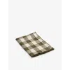 Maison De Vacances Laurier Check-print Vintage Linen Napkin In Green
