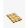 Maison De Vacances Gue Check-print Vintage Linen Napkin In Yellow