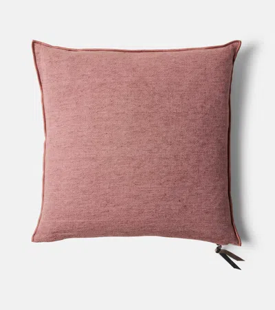 Maison De Vacances Linen Crêpe Cushion In White