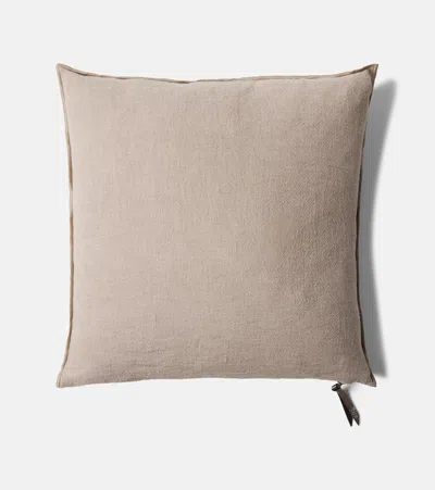 Maison De Vacances Linen Crêpe Cushion In Pink