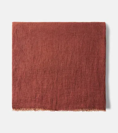 Maison De Vacances Linen Crêpe Throw In Brown