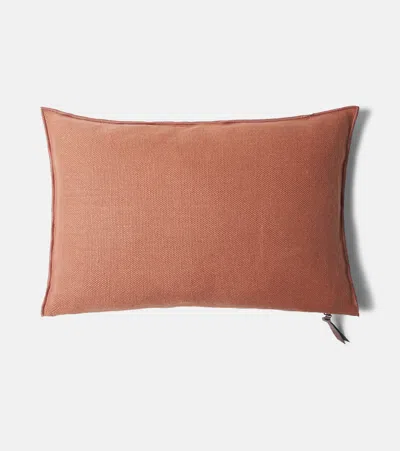 Maison De Vacances Linen Cushion In Pink
