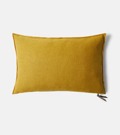 Maison De Vacances Linen Cushion In Yellow