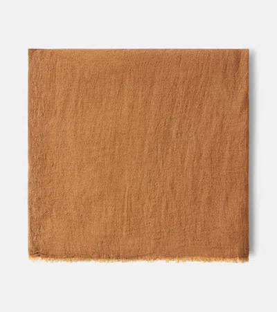 Maison De Vacances Linen Throw In Brown