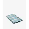 Maison De Vacances Nuage Check-print Vintage Linen Napkin In Blue