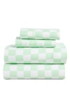 Maison Des Fleurs Check Print Microfiber Sheet Set In Multi