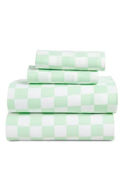Maison Des Fleurs Check Print Microfiber Sheet Set In Multi