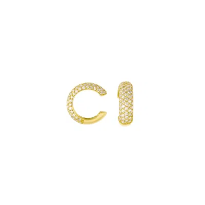 Maison Des Nus Women's Half Diamond Gold Ear Cuff – 14k Gold-plated Sterling Silver