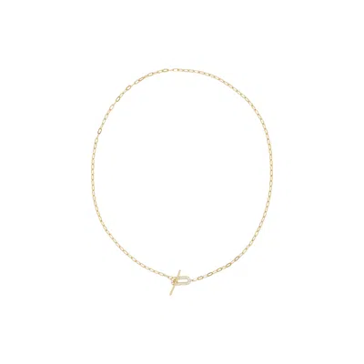 Maison Des Nus Women's Pavé Toggle Necklace – 14k Gold Chain Choker