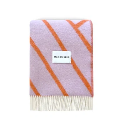 Maison Deux Blanket Lines Pink / Apple 4.25 X 6.5ft In Multi
