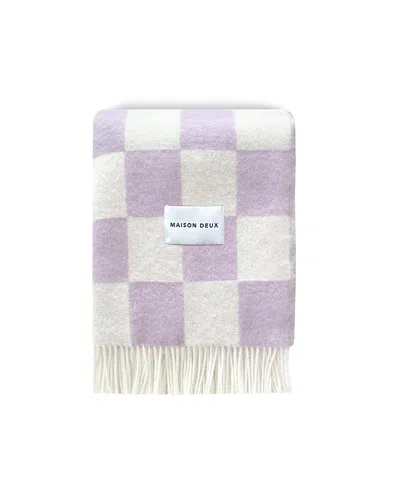 Maison Deux Checkerboard Blanket, 4.25' X 6.5' In Purple