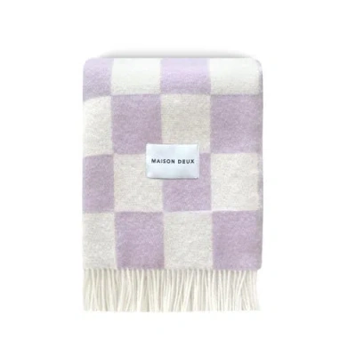 Maison Deux Checkerboard Blanket In Purple