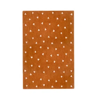 Maison Deux Hearts Rug In Brown