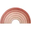 Maison Deux Kids' Rainbow Wool Rug In Rusty Pink