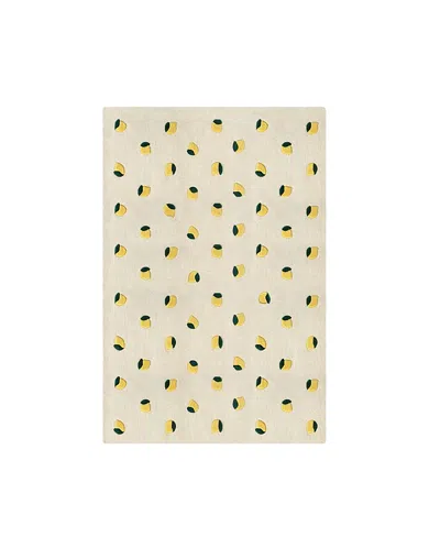 Maison Deux Lemons Design Rug 60" X 96" In Yellow