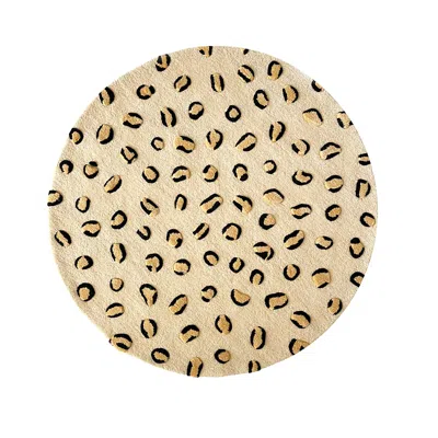 Maison Deux Leopard Rug 46.8 X 46.8 In Neutral