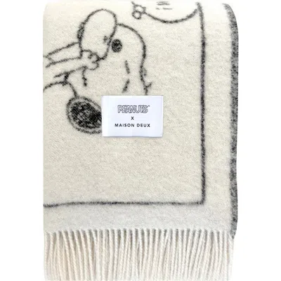 Maison Deux Peanuts Comic Strip Wool Throw Blanket In Open Miscellaneous