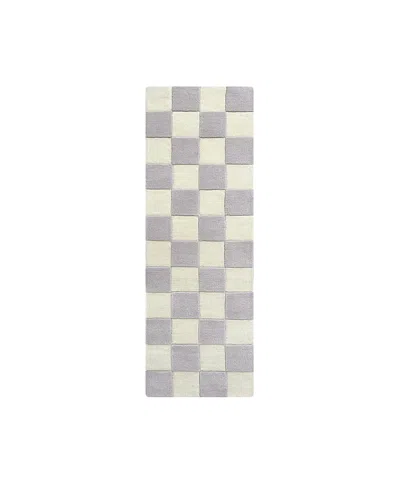 Maison Deux Rug Checkerboard 3.9 X 5.9 Ft In Blue