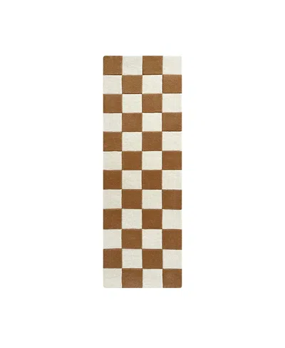 Maison Deux Rug Checkerboard 3.9 X 5.9 Ft In Brown