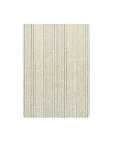 Maison Deux Solid Stripe Rug 48 X 72 In White