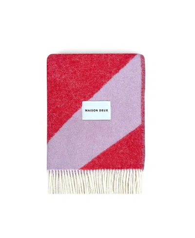 Maison Deux Swirl Cobalt Blanket, 51" L X 78" W In Red