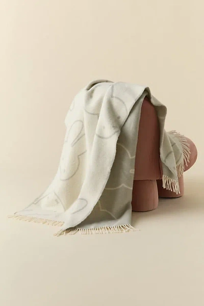 Maison Deux X Miffy Head Wool Fleece Throw Blanket In White At Urban Outfitters