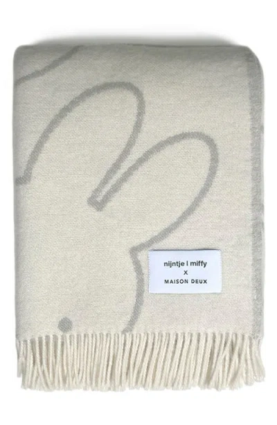 Maison Deux X Miffy Kids' Wool Blanket In Neutral