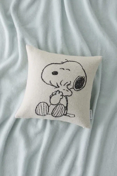 Maison Deux X Peanuts Snoopy Hug Wool Fleece Throw Pillow Case In White At Urban Outfitters