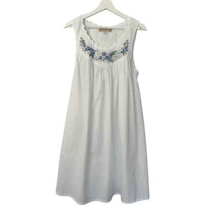 Maison D'haiti Blue Rosebud Nightgown In Gray