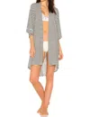 Maison Du Soir Florence Knit Robe In Pearl Stripe In Multi