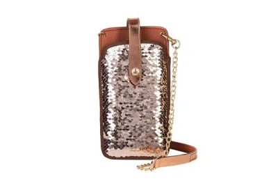 Maison Eli Sequin Phone & Coin Holder - Rose Gold Glitter