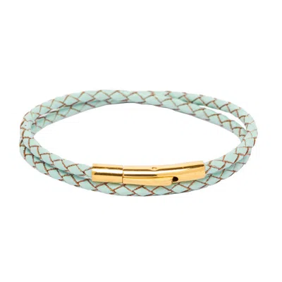 Maison Eli Women's Blue Double Leather Bracelet Turquoise