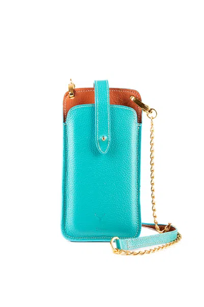 Maison Eli Women's Blue Hands-free Phone & Cards Holder Turquoise