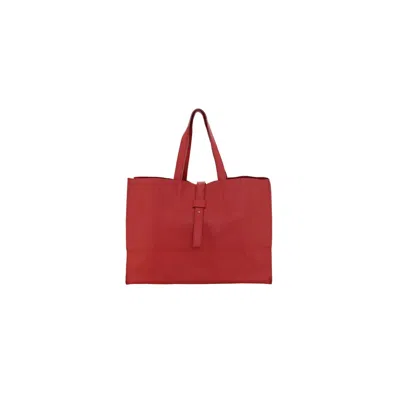 Maison Eli Women's Carry All Leather Tote Red