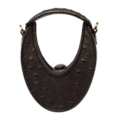 Maison Eli Women's Crossbody Mini Luna Snake Print Black