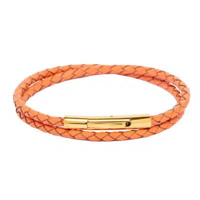 Maison Eli Women's Double Leather Bracelet Orange