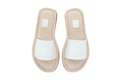 Maison Eli Women Indoor Slippers White Ostrich Print