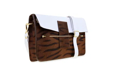 Maison Eli Women's Marquise Leather Bag Brown Print