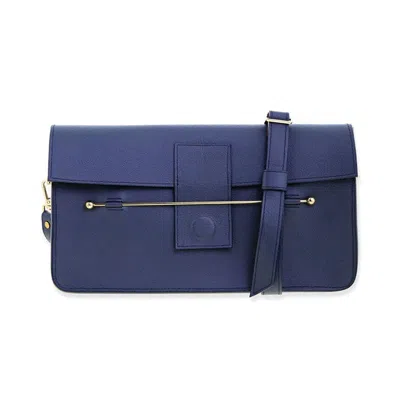 Maison Eli Women's Marquise Leather Bag Navy Blue