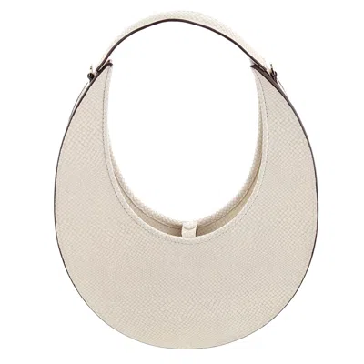 Maison Eli Women's Neutrals Luna Bag Cream Snake Print In White