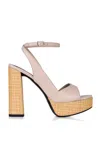 Maison Ernest Flavien 120mm Leather Platform Sandals In Brown