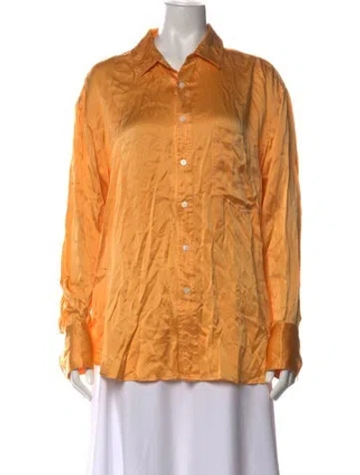 Pre-owned Maison Essentiele Silk Long Sleeve Button-up Top In Multi