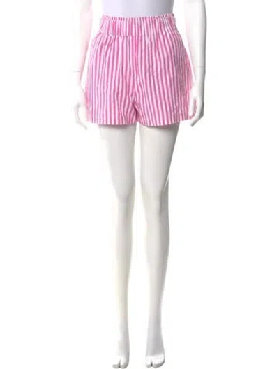 Pre-owned Maison Essentiele Striped Mini Shorts In Pink