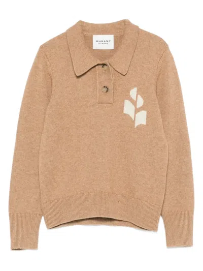 Maison Etoile Polo-neck Sweater In Brown