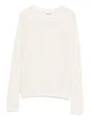 Maison Etoile Round-neck Long-sleeve Sweater In White