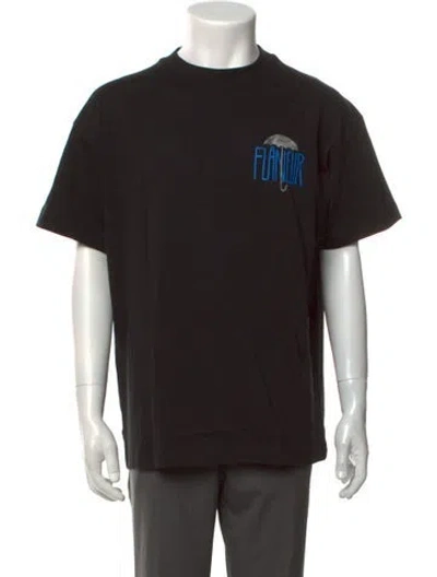 Pre-owned Maison Flaneur Graphic Print Crew Neck T-shirt In Black