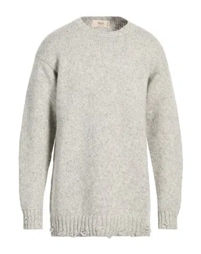 Maison Flaneur Maison Flâneur Man Sweater Light Grey Size 44 Alpaca Wool, Polyamide, Wool In Gray