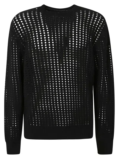 Maison Flaneur Mesh Cashmere Sweater In Black