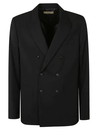 Maison Flaneur Patched Pocket Double-breasted Formal Dinner Jacket In Black